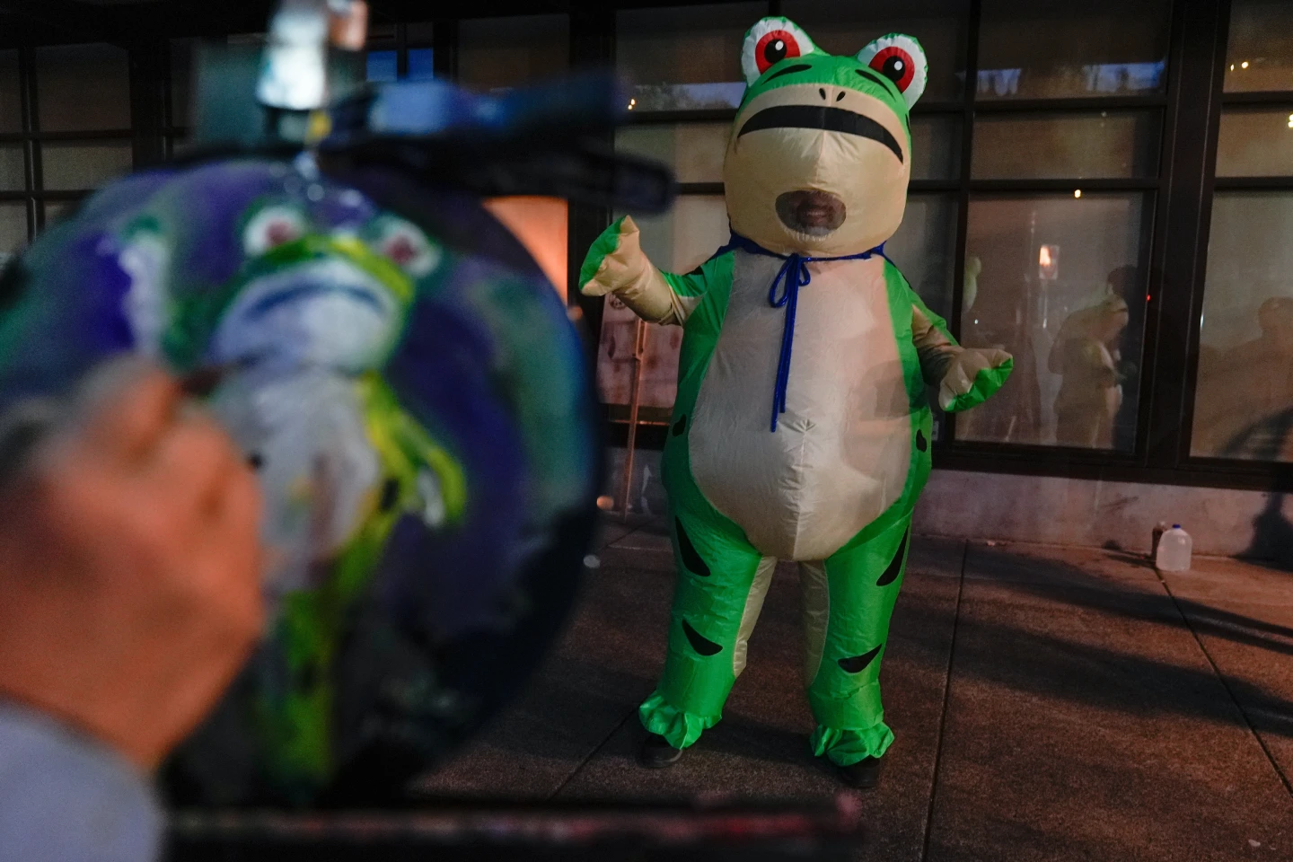 Protesters Don Inflatable Costumes to Spread Joy Amid Tensions