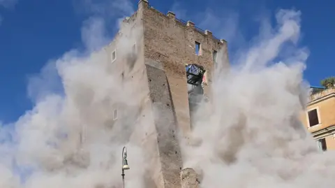 Tragic Incident at Historic Tower: Worker Dies After Collapse in Rome
